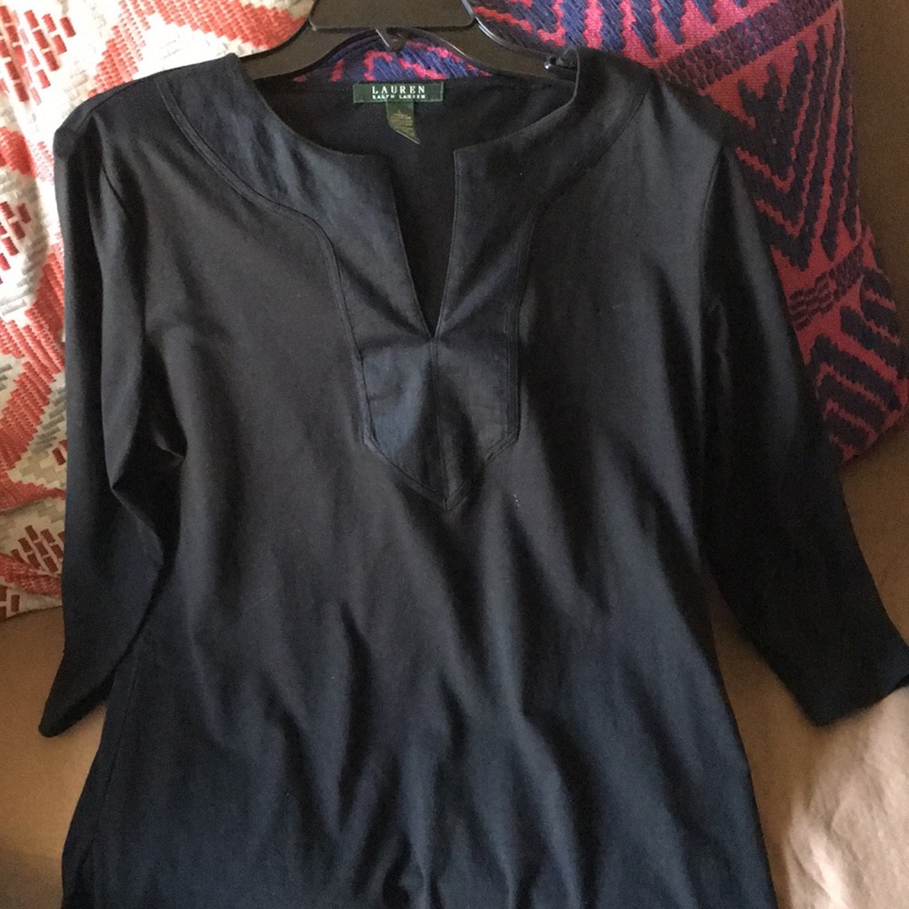 Lauren, tunic shirt, L   Never worn. Black